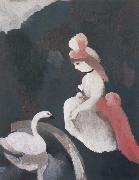 Marie Laurencin Younger castellan with white swan oil painting reproduction